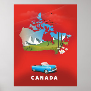 Impresión de viaje ilustrada de Canadá.