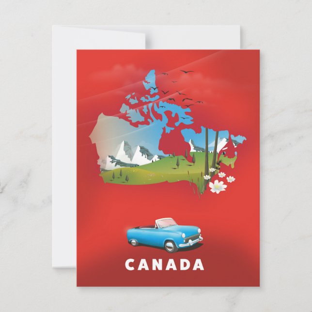 Impresión de viaje ilustrada de Canadá. (Anverso)