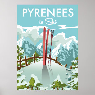 Impresión de viaje para esquiar en los Pirineos.