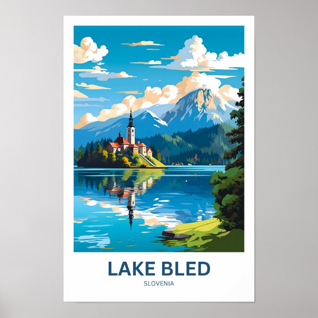 Impresión de viaje por el lago Bled Eslovenia (Frente)