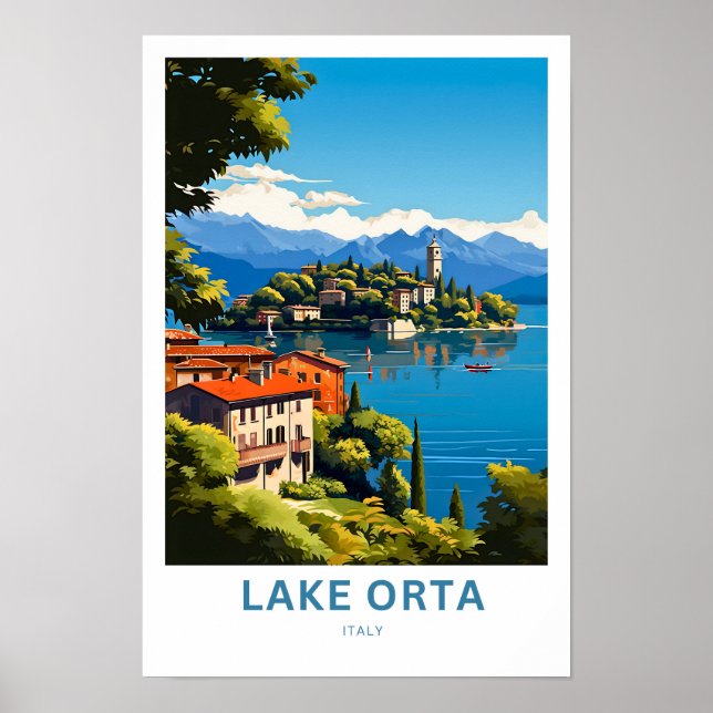 Impresión de viaje por el lago Orta Italia (Frente)