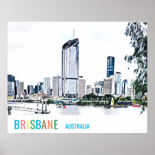 Impresión de viaje por la ciudad de Brisbane Austr