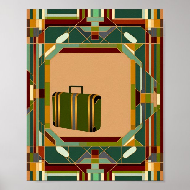 Impresión de viaje vintage Art Deco (Frente)