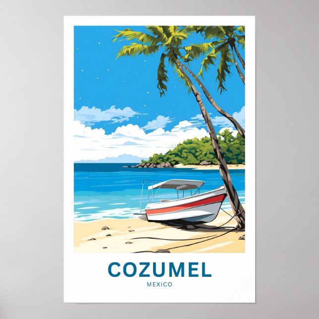 Impresión de viajes de Cozumel México (Frente)