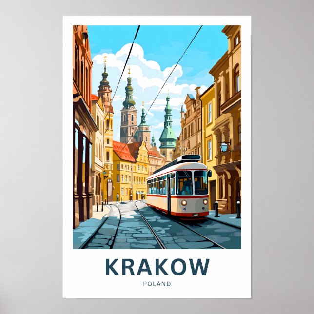 Impresión de viajes de Cracovia Polonia (Frente)