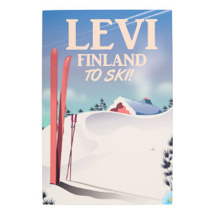 Impresión de viajes de esquí de Levi, Finlandia