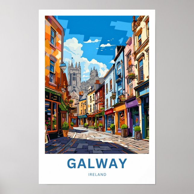 Impresión de viajes de Galway Ireland (Frente)