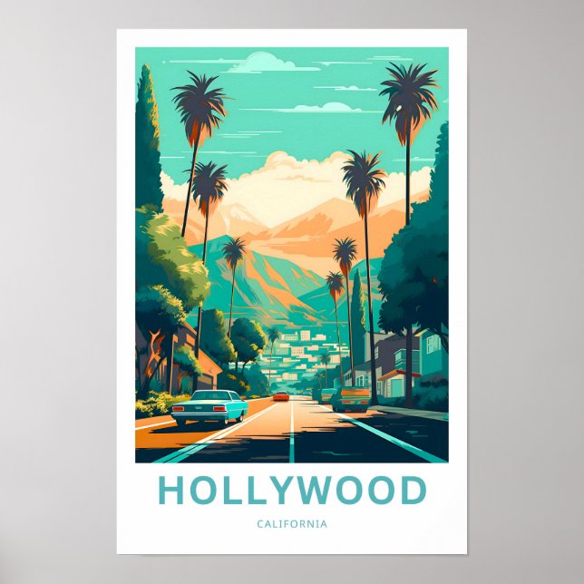 Impresión de viajes de Hollywood California (Frente)