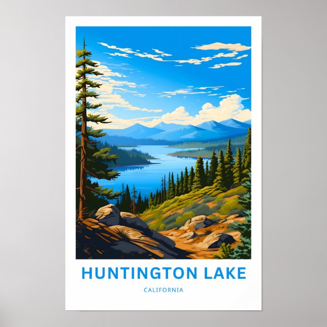 Impresión de viajes de Huntington Lake California (Frente)
