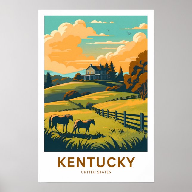 Impresión de viajes de Kentucky Estados Unidos (Frente)
