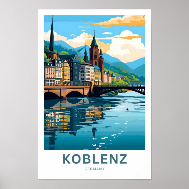 Impresión de viajes de Koblenz Alemania (Frente)