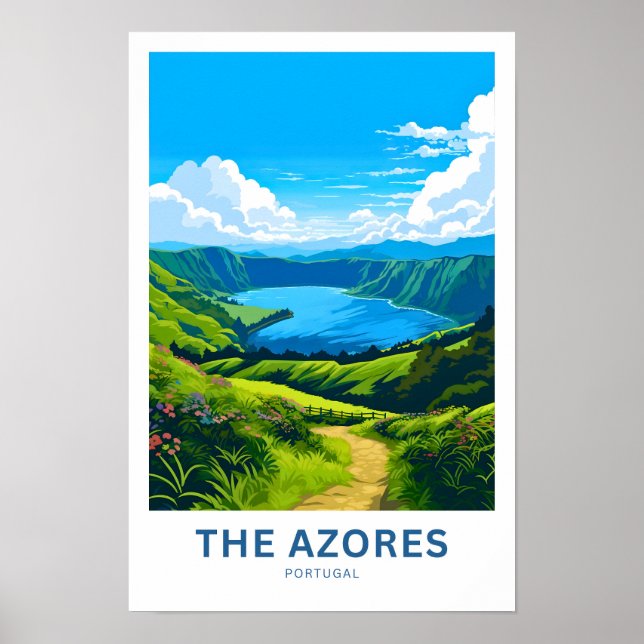 Impresión de viajes de las Azores Portugal (Frente)