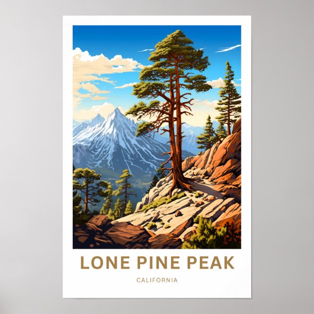 Impresión de viajes de Lone Pine Peak California (Frente)