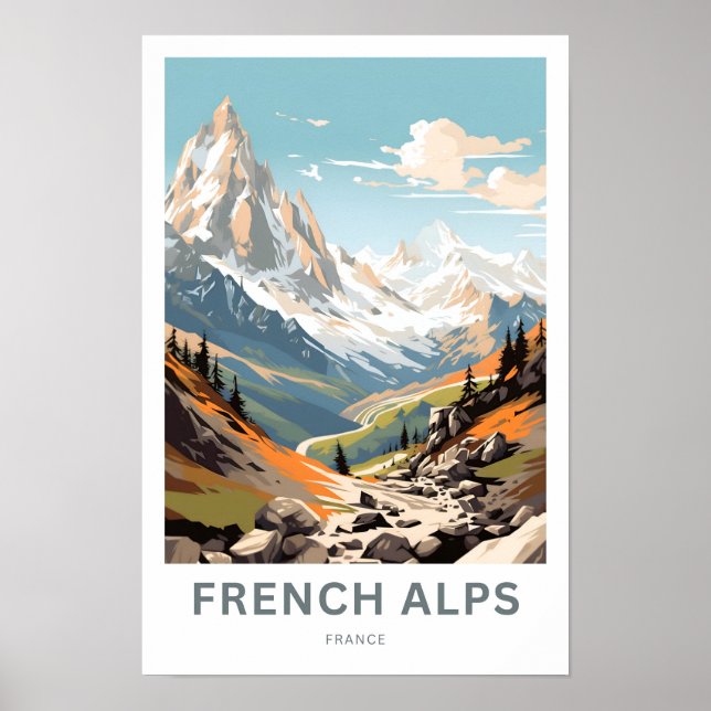 Impresión de viajes de los Alpes Franceses (Frente)