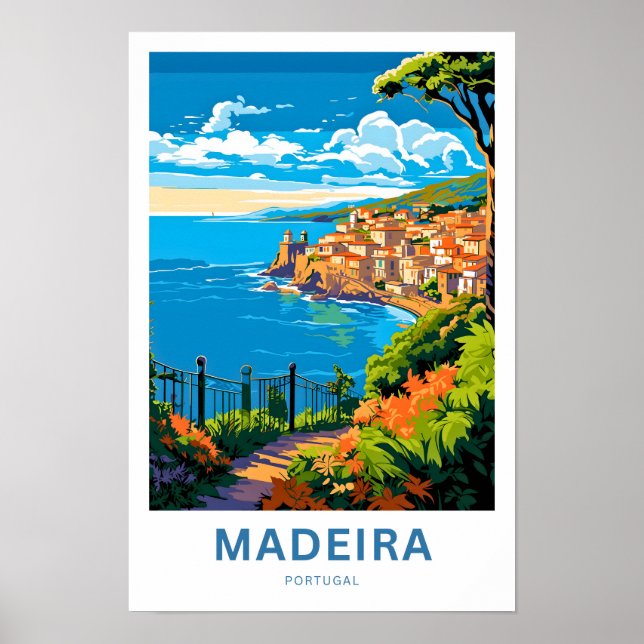 Impresión de viajes de Madeira Portugal (Frente)