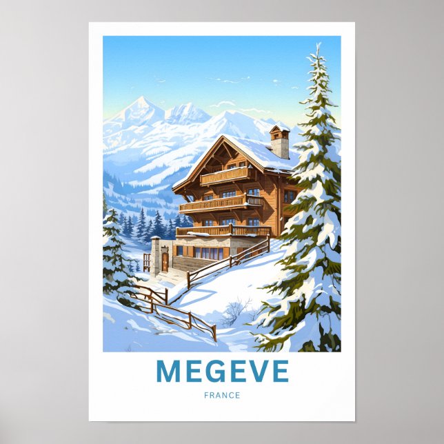 Impresión de viajes de Megeve France (Frente)