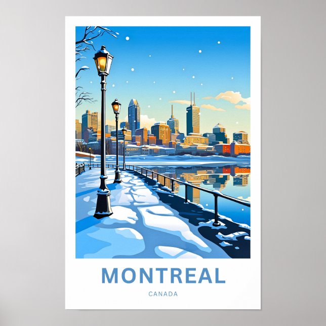 Impresión de viajes de Montreal Canadá (Frente)