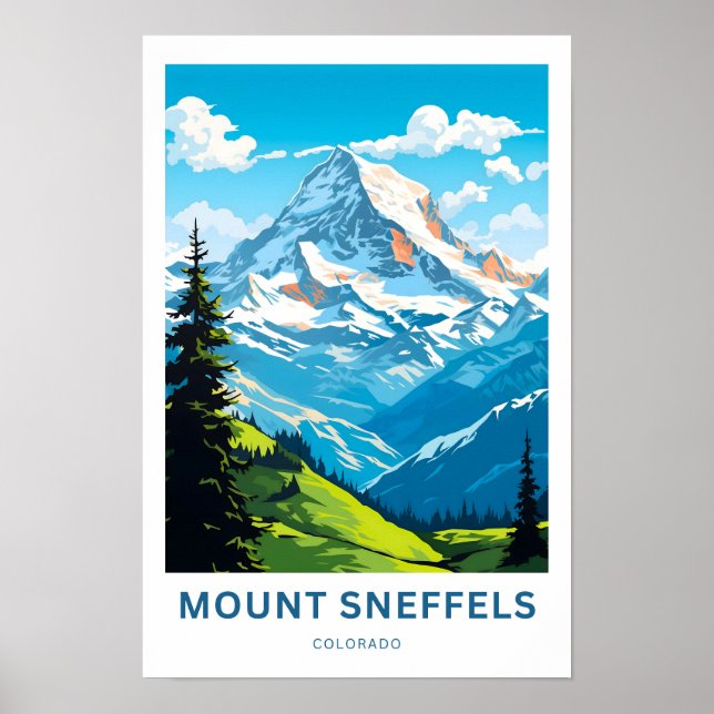 Impresión de viajes de Mount Sneffels Colorado (Frente)