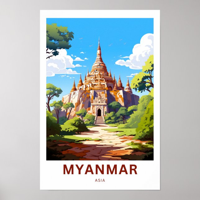 Impresión de viajes de Myanmar Asia (Frente)