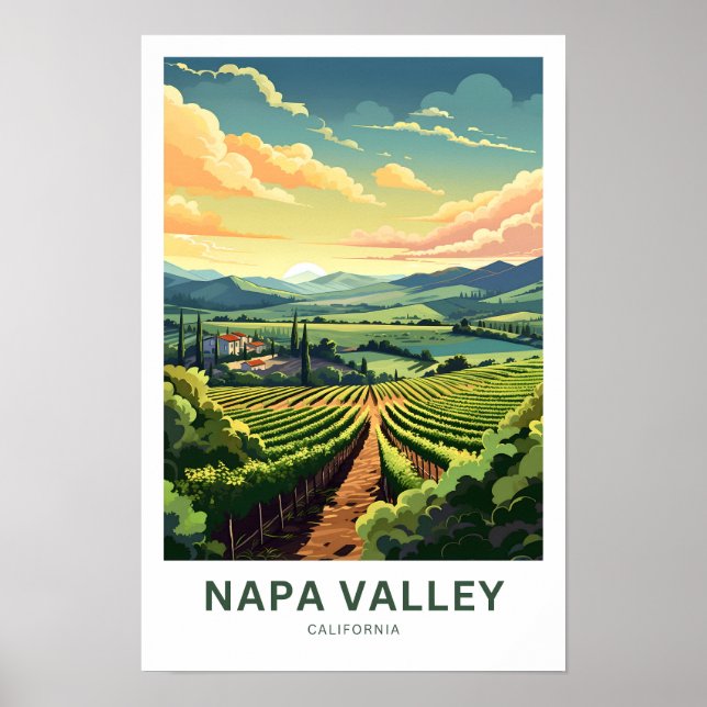 Impresión de viajes de Napa Valley California (Frente)