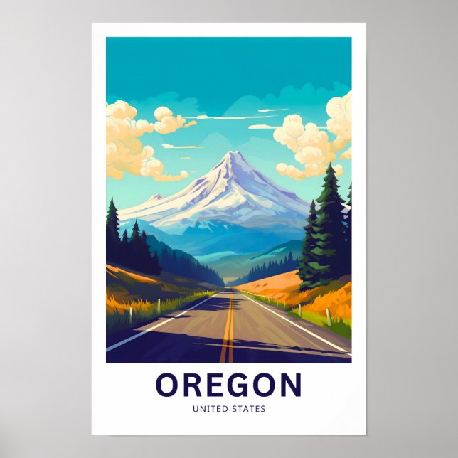 Impresión de viajes de Oregon (Frente)