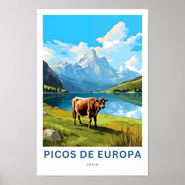 Impresión de viajes de Picos de Europa España (Frente)