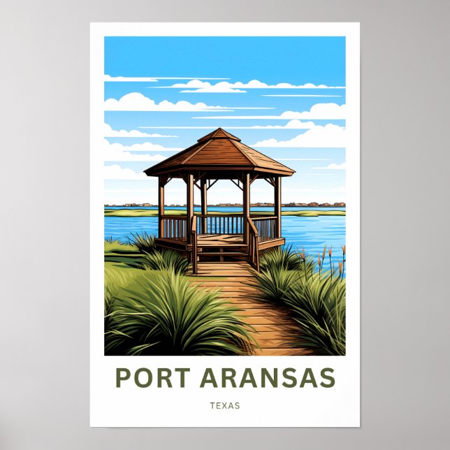 Impresión de viajes de Port Aransas Texas (Frente)