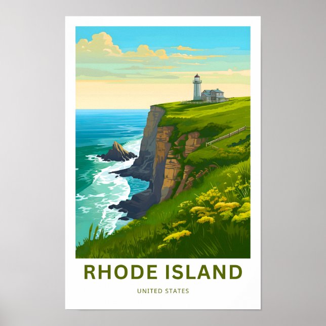 Impresión de viajes de Rhode Island Estados Unidos (Frente)