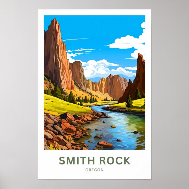Impresión de viajes de Smith Rock Oregon (Frente)
