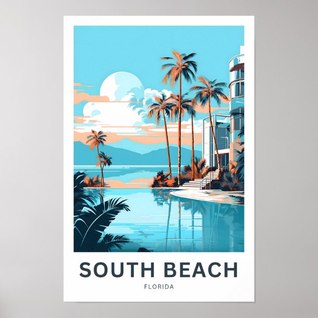 Impresión de viajes de South Beach Florida (Frente)