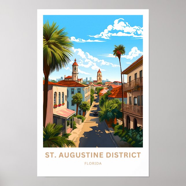 Impresión de viajes de St. Augustine District Flor (Frente)