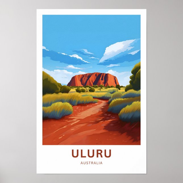 Impresión de viajes de Uluru Australia (Frente)
