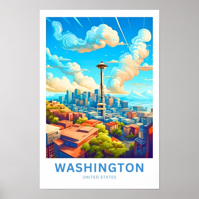 Impresión de viajes de Washington Estados Unidos (Frente)