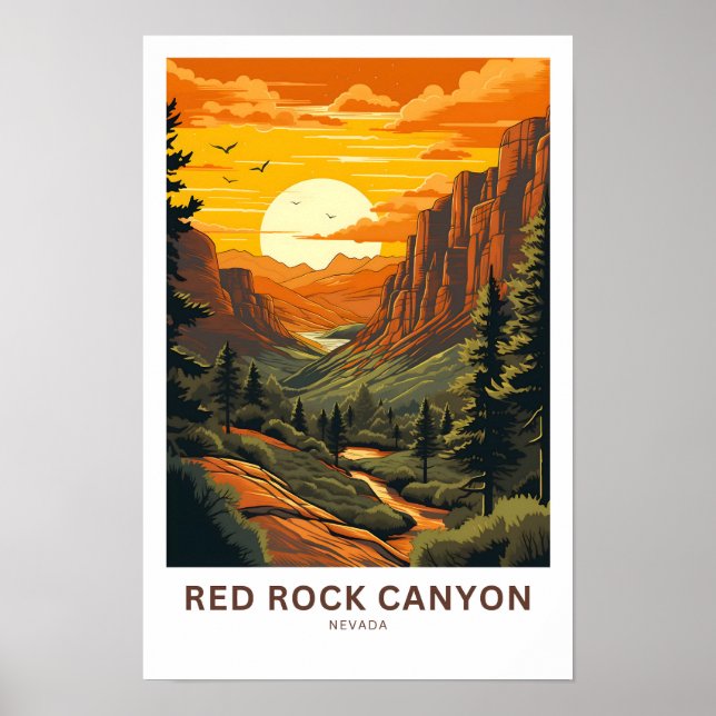 Impresión de viajes del Cañón de Rock Rojo Nevada (Frente)