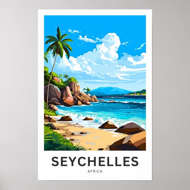 Impresión de viajes en África de Seychelles (Frente)