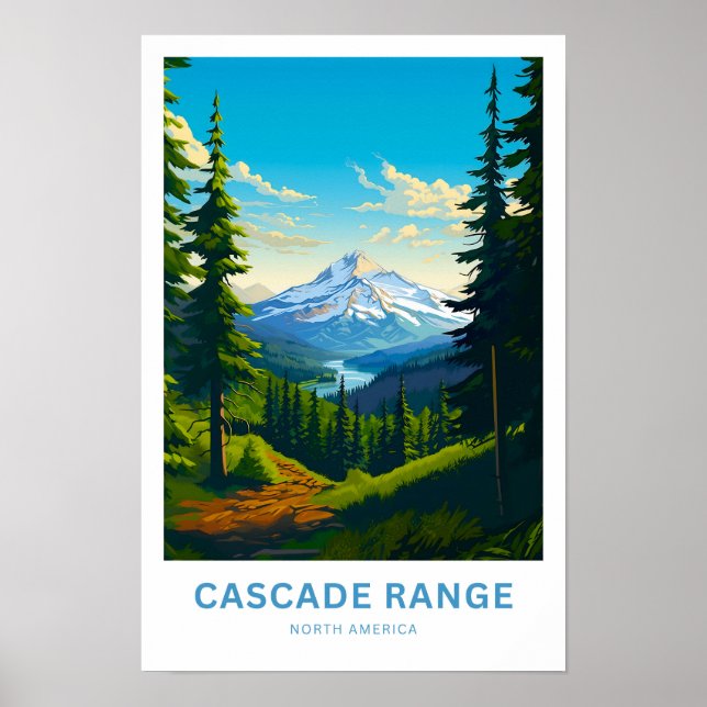 Impresión de viajes en Cascade Range North America (Frente)