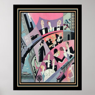 Impresión de viajes/entretenimiento Art Deco 16x20