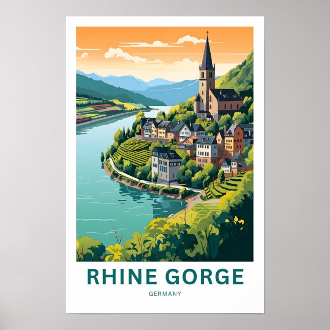 Impresión de viajes Rhine Gorge Alemania (Frente)