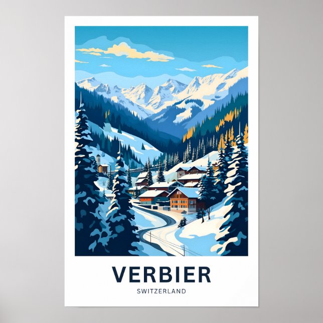 Impresión de viajes Verbier Suiza (Frente)