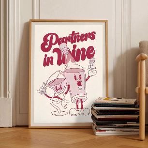 Impresión de vino retro Ilustración de vino vintag