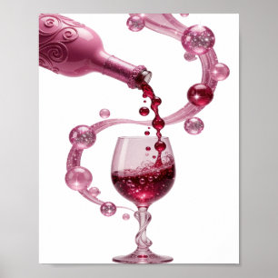 Impresión de VINO ROSADO Plateado Nítido
