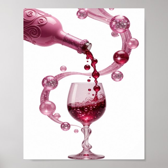 Impresión de VINO ROSADO Plateado Nítido (Frente)