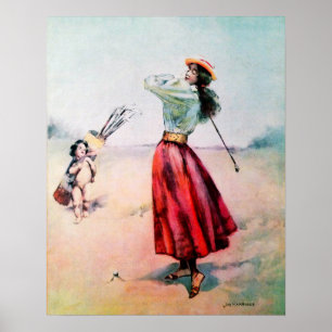 Impresión de vintage 1896 para mujeres de golf