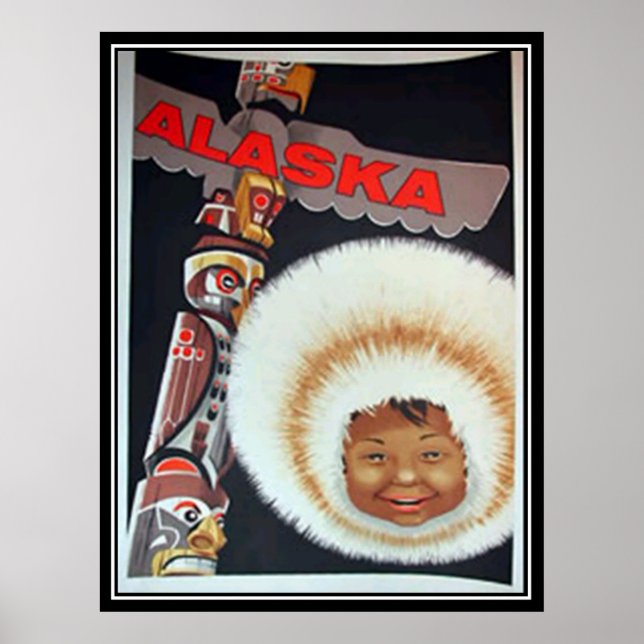 Impresión de vintage de Alaska (Frente)