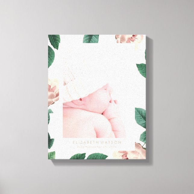 Impresión de vintage de marco floral rosa rosa ros (Anverso)