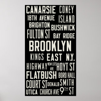 Impresión de vintage del metro "Brooklyn Bound"