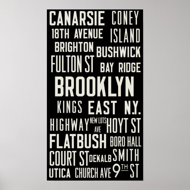 Impresión de vintage del metro "Brooklyn Bound" (Frente)