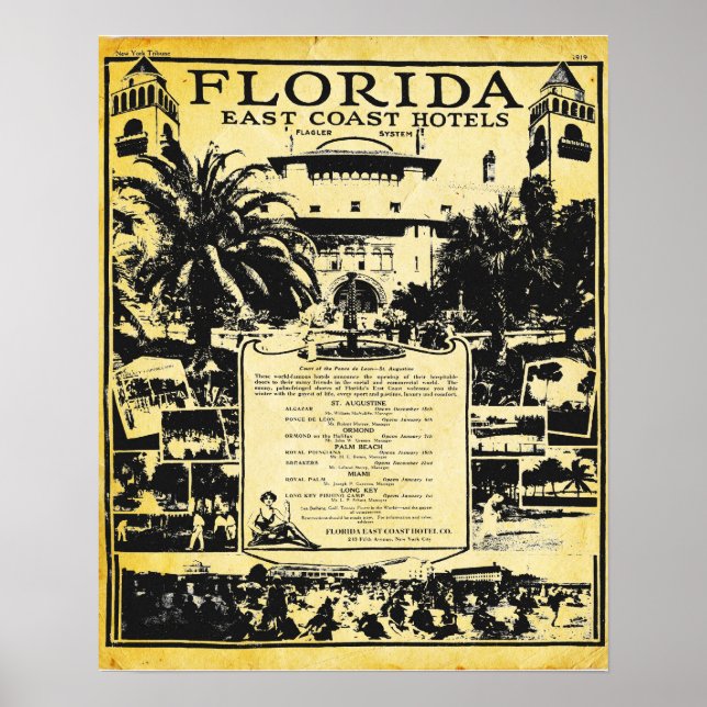 Impresión de Vintage Florida East Coast (Frente)