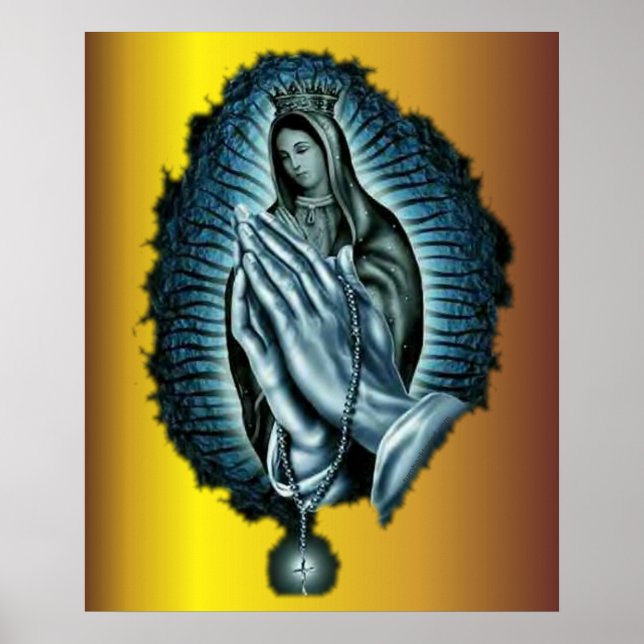 Impresión de Virgen María bendecida oración púrpur (Frente)