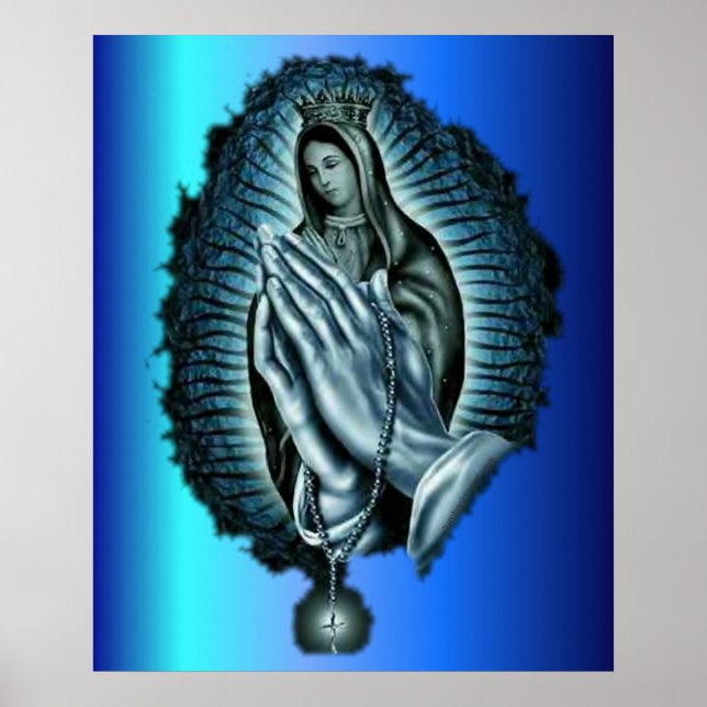 Impresión de Virgen María bendecida oración púrpur (Frente)